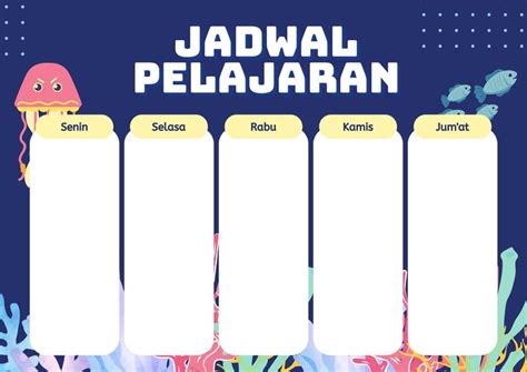 Halaman 3 Gratis Desain Contoh Jadwal Pelajaran Canva