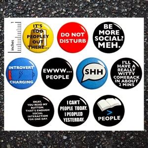 Funny Introvert Buttons Pin For Backpack Or Fridge Magnets Sarcastic