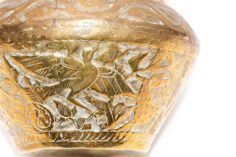 Middle Eastern Brass Bowl With Egyptian Scene For Sale At 1stdibs