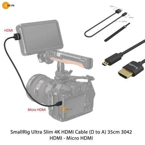 Smallrig Ultra Slim 4k Hdmi To Micro Hdmi Dài 35cm 3042