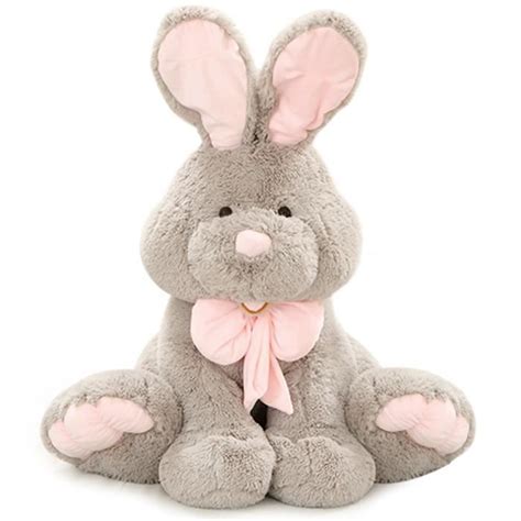 B B Peluche Grosse Oreille Longue Lapin Jouet Cadeau Pour Enfants Gris