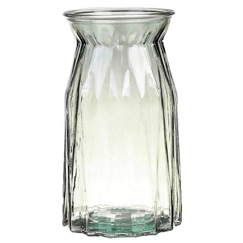 Bellatio Design Vaas Helder Groen Transparant Glas D12 X H20 Cm