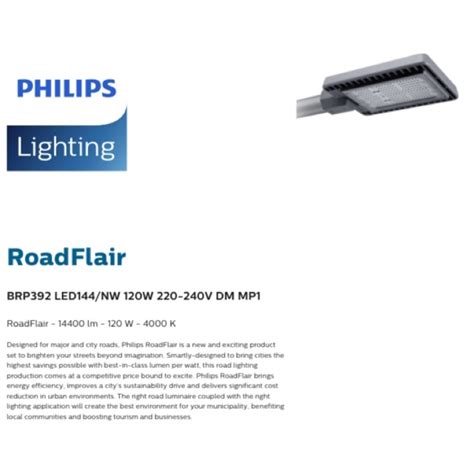 Philips Street Lantern BRP392 LED144 NW 120W 220 240V DM MP1 RoadFlair