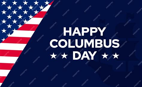 Premium Vector | Columbus day background with american flag and ship silhouette