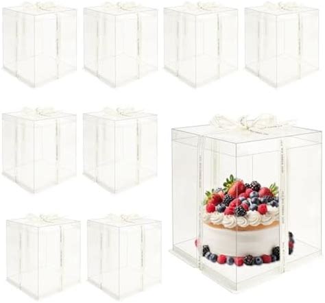 Amazon Square Clear Cake Box Transparent Cake Boxes With Ribbon