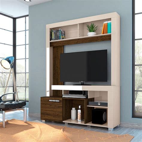 Estante Home Theater Flávia Off White Savana Madetec