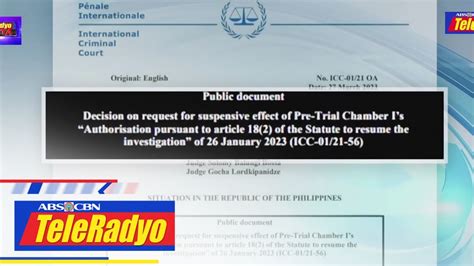 Icc Appeals Chamber Ibinasura Ang Apela Ng Ph Govt Sa Pagpapatigil Ng