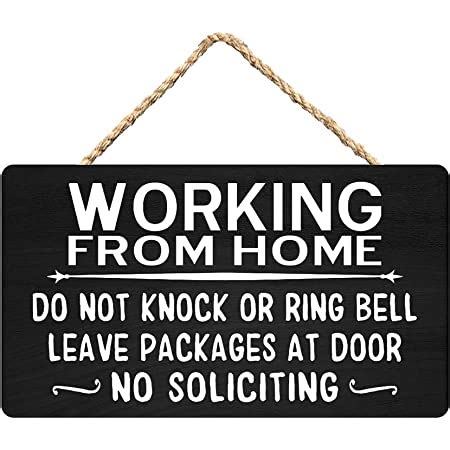 Amazon Working From Home Sign Do Not Knock Or Ring Bell Leave