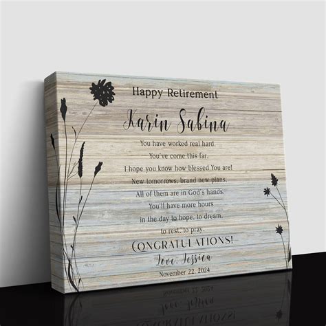 Retirement T For Woman Retirement Ts Retirement Blessing Retirement Canvas Sign Coworker