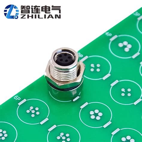 M8 Female Series Back Mount Waterproof Socket Connector 5 Pin Screw Connection M8 Pcb Connector