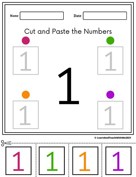 Free Pre K Cut And Paste Worksheets Numbers 1 To 5 Free Worksheets Library