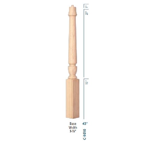 Gatlin Starting Pintop Newel 3 12″ X 43″ C 3010 Stair Nation