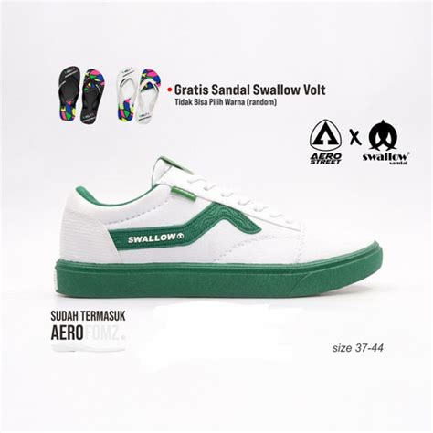 Jual Aerostreet X Swallow Hijau Sepatu Sneakers Casual Pria Wanita