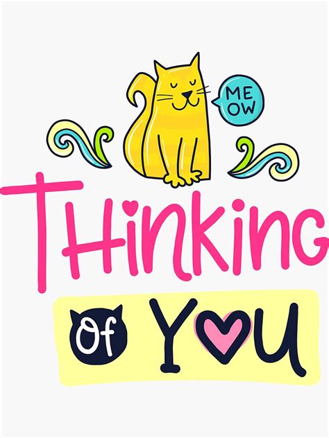 Thinking Of You Fancy Doodle Sticker For Sale By Aftermasterfx