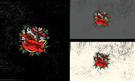 Vector Of A Fierce Red Dragon Head With Sharp Spikes 21966143 Vector