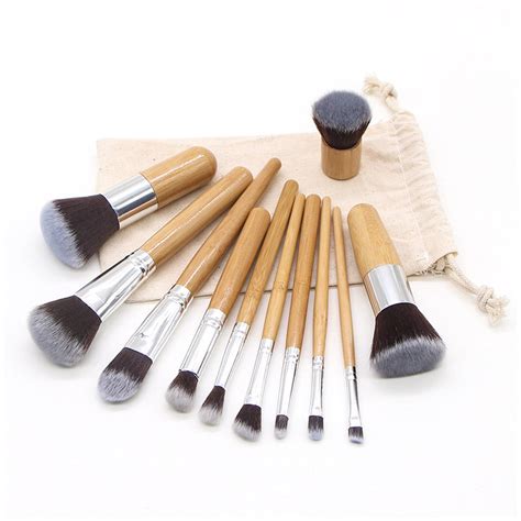 Bamboo Makeup Brushes Set Of 11 GoBambu