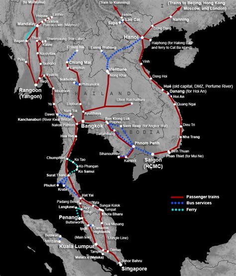 Ferry, bus & train routes in Thailand, Vietnam, Cambodia, Malaysia ...