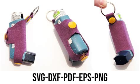 Inhaler Holder Keychain Cut File Template Svg Dxf Eps Pdf Png Craft