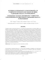 Actividad Antioxidante Y Concentraci N De Compuestos Fen Licos Del