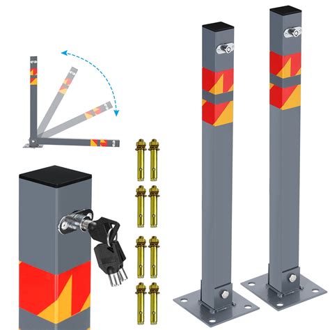 Barrera De Estacionamiento 2 Juegos De Poste De Estacionamiento Con 6