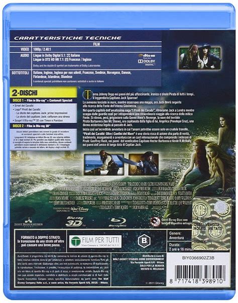 Pirati Dei Caraibi Oltre I Confini Del Mare 3D Blu Ray Blu Ray 3Dy