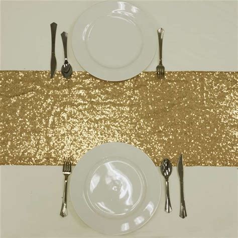 12x108 Gold Premium Sequin Table Runner Sequin Table Runner Gold Sequin Table Runner