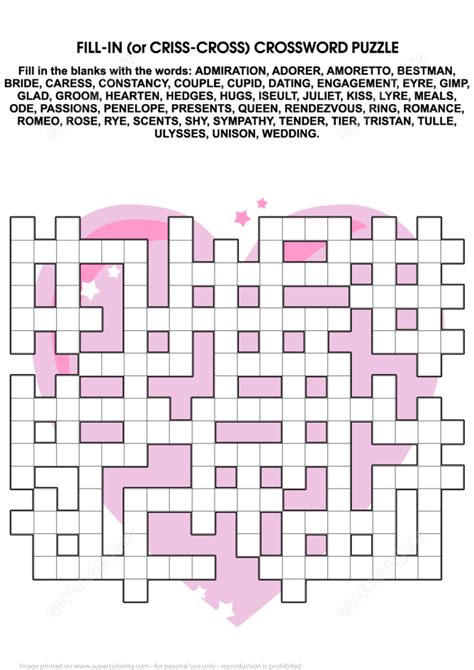 Valentine S Crossword Puzzle Printable Free Crossword Puzzles Printable