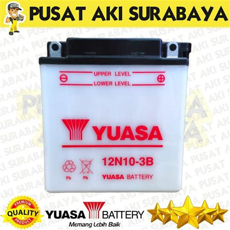 ORIGINAL YUASA 12N10 ACCU BASAH 12N10 3B 12V 10 AMPER AKI THUNDER VIAR