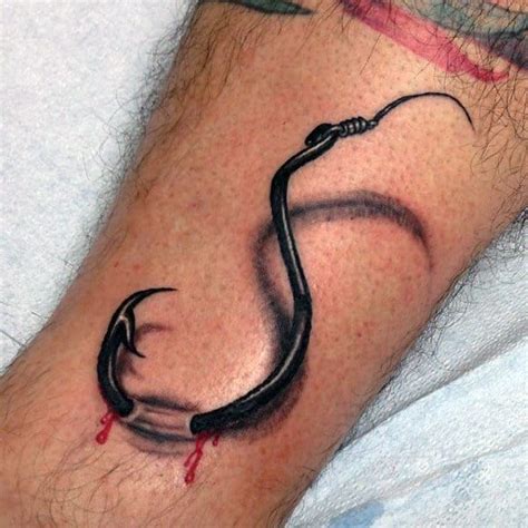 75 Fish Hook Tattoo Designs For Men Ink Worth Catching Hook Tattoos