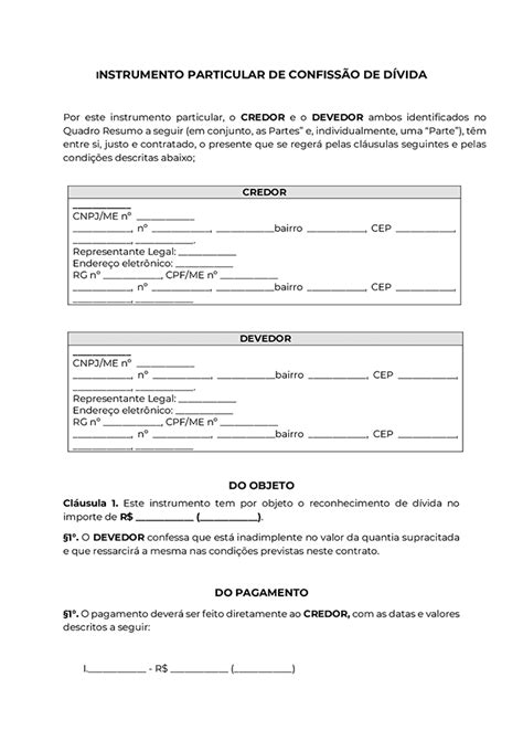 Modelo De Termo De Confissao De Divida Descubra o poder da confiança