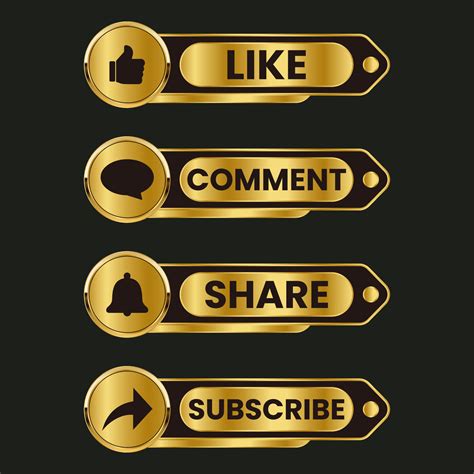 Subscribe Share Like And Comment Button Vector Art At Vecteezy