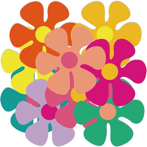 1 Mo Finance 117 Pcs 4 33 Inch Colorful Flower Shaped Cutouts Mini Retro Flower Cutouts Daisy