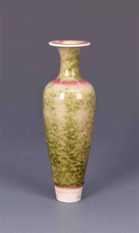 Sold At Auction A Peach Bloom Glazed Willow Leaf Vase Kangxi Leaf