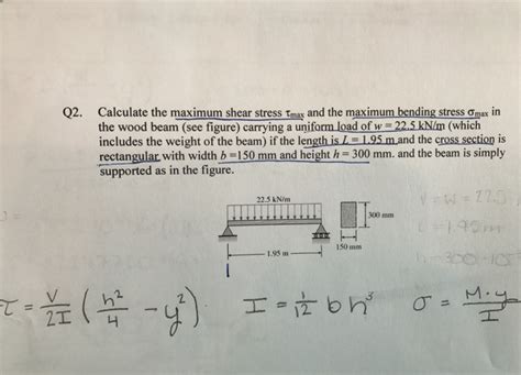 Solved Calculate The Maximum Shear Stress Tau Max And The Chegg