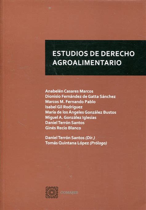 Libro Estudios de Derecho agroalimentario 9788490456972 Terrón