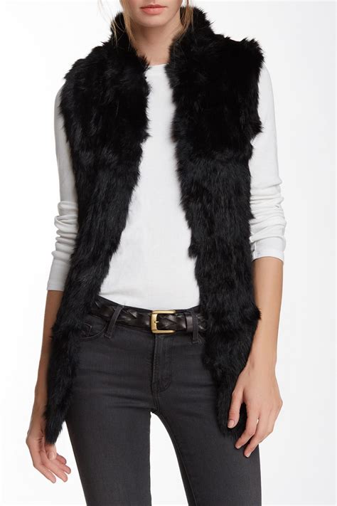 Love Token Genuine Rabbit Fur Knit Vest Nordstrom Exclusive In