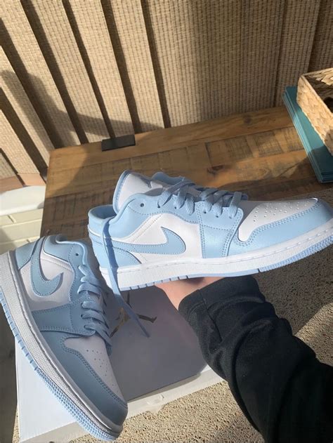 Nike Air Jordan Low Aluminium Blue White Ice Uk Us Etsy