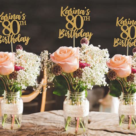 80th Birthday Centerpiece Etsy