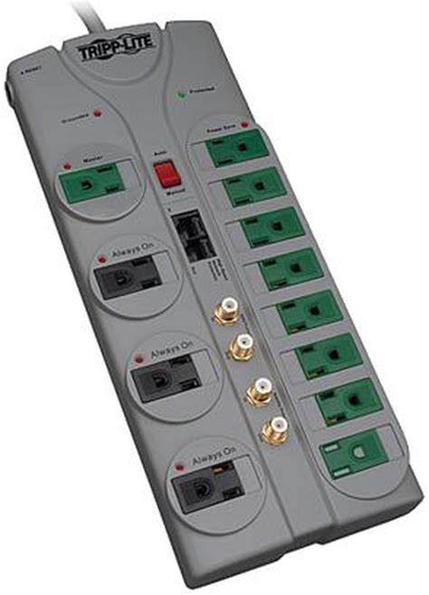 Tripp Lite Tlp1210satg 10 Ft 12 Outlets 3600 Joules Eco Surge Home Business Theater Surge