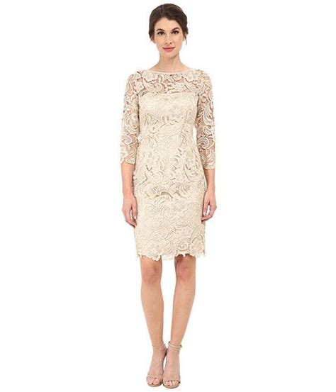 Adrianna Papell 3 4 Sleeve Guipure Cocktail Dress Free Shipping