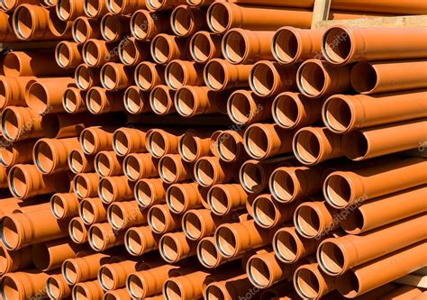 Stacked Pvc Orange Pipes Stock Photo Image By Grekoff