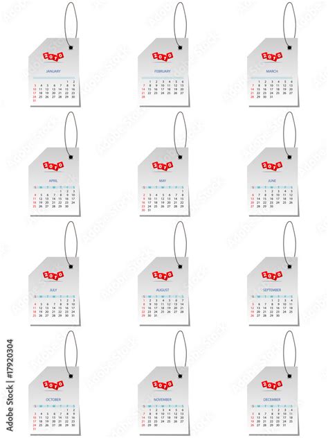 2010 calendar template vector illustration Stock Vector | Adobe Stock