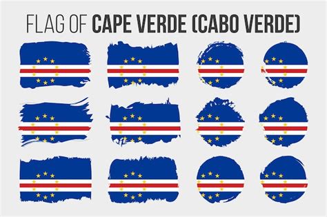 Premium Vector Cape Verde Flag Illustration Brush Stroke And Grunge