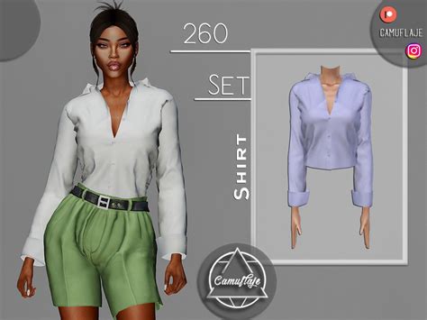 The Sims Resource Set 260 Buttons Up Shirt