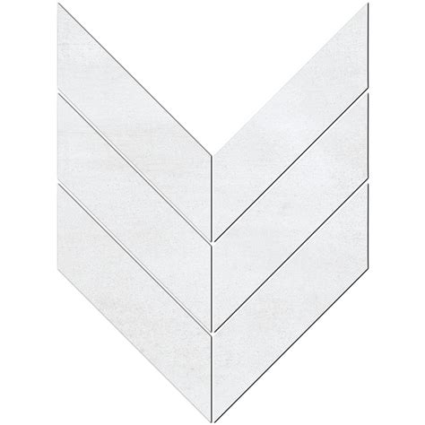 Shape 3 X 10 Macro Chevron Mosaic White Pera Tile