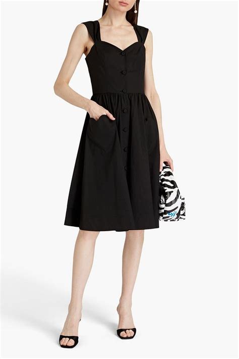 Moschino Gathered Cotton Blend Poplin Dress The Outnet