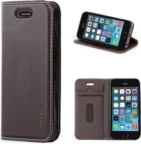 Mulbess Funda Iphone S Libro Caso Cubierta Slim De Billetera Cuero