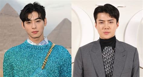 ASTRO's Cha Eun Woo and EXO's Sehun attend Dior's Men Fall 2023 show in ...