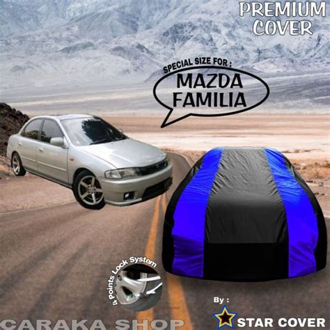 Promo Body Cover Familia Lantis Sarung Strip Biru Penutup Mobil Familia