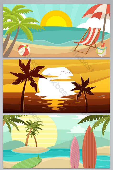 Cartoon Hawaii poster background image | Backgrounds template AI Free ...